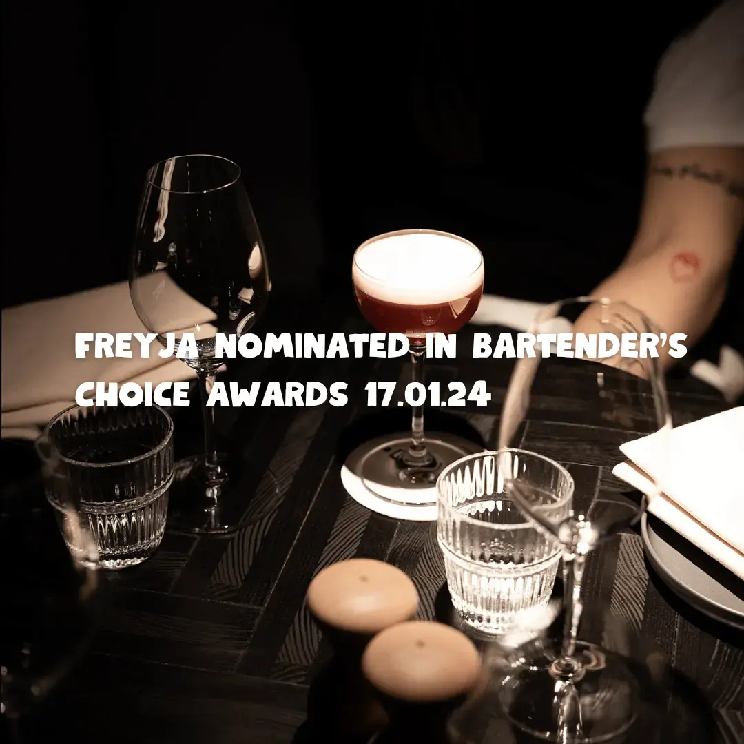 Freyja nominated in Bartender’s Choice Awards 17.01.24